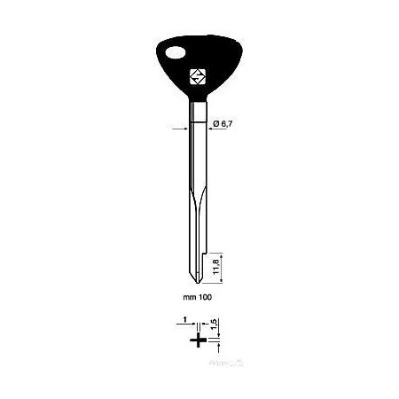 CLE CRUCIFORMES TETE PLASTIQUE