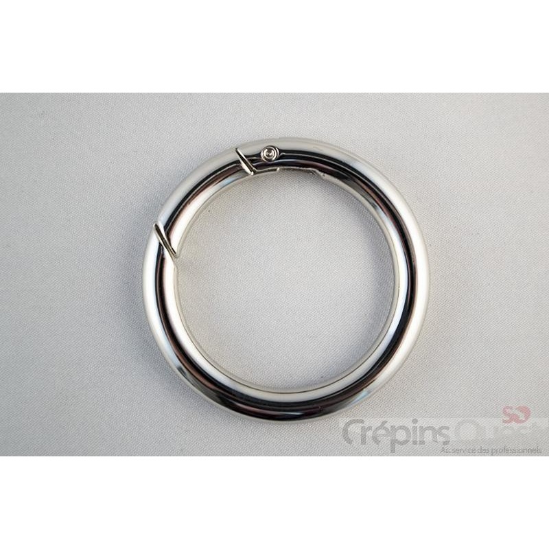 MOUSQUETON ANNEAU ROND 35MM NICKELE